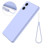 Силиконов гръб с верижка за Sony Xperia 10 VI - светло лилав - 2