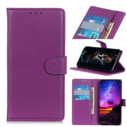 Кожен калъф тип портмоне с кръгло капаче за Sony Xperia 1 II - лилав