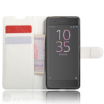Кожен калъф тип портмоне с кръгло капаче за Sony Xperia XA - бял - 2 Кожен калъф тип портмоне с кръгло капаче за Sony Xperia XA - бял - 2