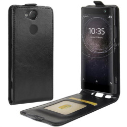 Кожен калъф flip за Sony Xperia XA2 - черен