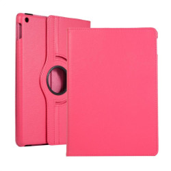 Кожен калъф за iPad 10.2 2019 с въртяща поставка - ярко розов