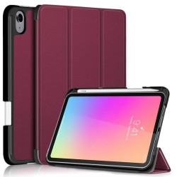 Кожен калъф със сгъващ се капак за iPad mini (6th Gen) - винено червен