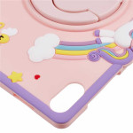 Силиконов гръб със стойка и еднорог за Honor Pad X8a - розов - 2