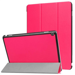 Кожен калъф със сгъващ се капак за Huawei MediaPad M3 Lite 10.1 инча - ярко розов