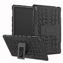 Двупластов гръб със стойка за Huawei MediaPad M5 Lite 10 инча - черен