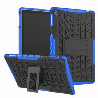 Двупластов гръб със стойка за Huawei MediaPad M5 Lite 10 инча - син