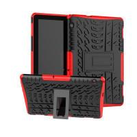 Двупластов гръб със стойка за Huawei MediaPad T5 10 инча - червен