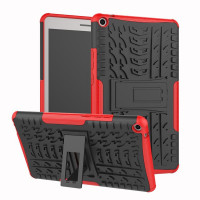 Двупластов гръб със стойка за Huawei MediaPad T3 8 инча - червен