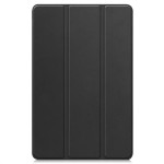 Кожен калъф със сгъващ се капак за Lenovo Tab K11 Plus - черен
