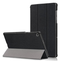 Кожен калъф със сгъващ се капак за Lenovo Tab M10 2nd Gen - черен