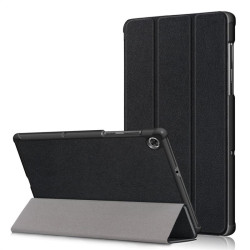 Кожен калъф със сгъващ се капак за Lenovo Tab M10 2nd Gen - черен