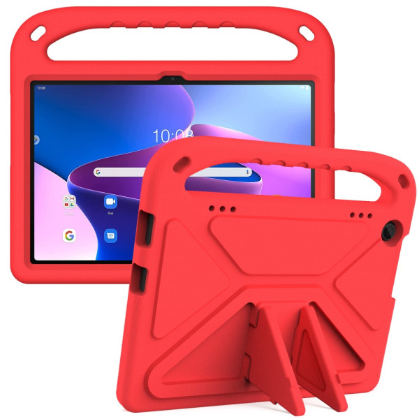 Силиконов гръб със стойка и дръжка за Lenovo Tab M10 3rd Gen - червен Силиконов гръб със стойка и дръжка за Lenovo Tab M10 3rd Gen - червен