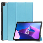 Кожен калъф със сгъващ се капак за Lenovo Tab M10 3rd Gen - светло син