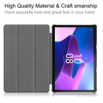 Кожен калъф със сгъващ се капак за Lenovo Tab M10 3rd Gen - светло син - 3