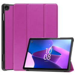 Кожен калъф със сгъващ се капак за Lenovo Tab M10 3rd Gen - лилав