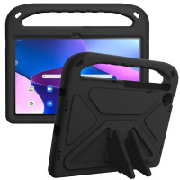Силиконов гръб със стойка и дръжка за Lenovo Tab M10 Plus 3rd Gen - черен