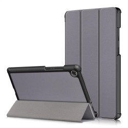Кожен калъф със сгъващ се капак за Lenovo Tab M8 - сив