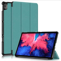 Кожен калъф със сгъващ се капак за Lenovo Tab P11 - тюркоазен