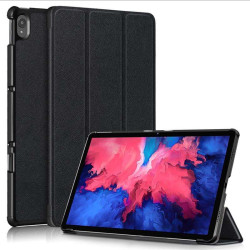 Кожен калъф със сгъващ се капак за Lenovo Tab P11 - черен