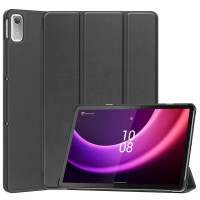 Кожен калъф със сгъващ се капак за Lenovo Tab P11 Gen 2 - черен