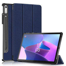Кожен калъф със сгъващ се капак за Lenovo Tab P11 Pro Gen 2 - тъмно син