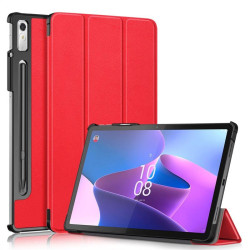 Кожен калъф със сгъващ се капак за Lenovo Tab P11 Pro Gen 2 - червен