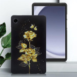 Силиконов гръб за Samsung Galaxy Tab A9/A11 - златно цвете - 1 Силиконов гръб за Samsung Galaxy Tab A9/A11 - златно цвете - 1
