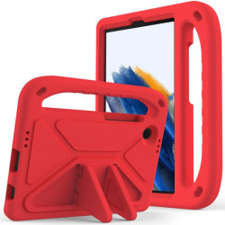 Силиконов гръб със стойка и дръжка за Samsung Galaxy Tab A9/A11 - червен