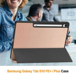 Кожен калъф със сгъващ се капак за Galaxy Tab S10 FE+ - розово злато - 1 Кожен калъф със сгъващ се капак за Galaxy Tab S10 FE+ - розово злато - 1