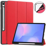 Кожен калъф със сгъващ се капак за Galaxy Tab S10 FE+ - червен - 0 Кожен калъф със сгъващ се капак за Galaxy Tab S10 FE+ - червен - 0