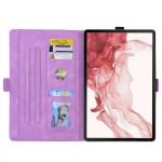 Кожен калъф с пеперуда за Samsung Galaxy Tab S11/S10 Lite - лилав - 2 Кожен калъф с пеперуда за Samsung Galaxy Tab S11/S10 Lite - лилав - 2