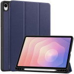 Кожен калъф със сгъващ се капак за Galaxy Tab S11 - тъмно син Кожен калъф със сгъващ се капак за Galaxy Tab S11 - тъмно син