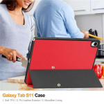 Кожен калъф със сгъващ се капак за Galaxy Tab S11 - червен - 1 Кожен калъф със сгъващ се капак за Galaxy Tab S11 - червен - 1