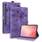 Кожен калъф с пеперуда за Galaxy Tab S11 Ultra - лилав - 1 Кожен калъф с пеперуда за Galaxy Tab S11 Ultra - лилав - 1