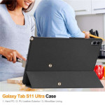 Кожен калъф със сгъващ се капак за Galaxy Tab S11 Ultra - черен - 1 Кожен калъф със сгъващ се капак за Galaxy Tab S11 Ultra - черен - 1