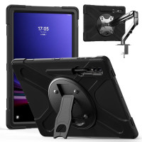 Силиконов гръб със стойка за Samsung Galaxy Tab S10 Ultra - черен