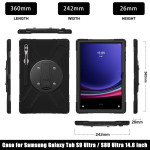 Силиконов гръб със стойка за Samsung Galaxy Tab S10 Ultra - черен - 3