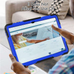 Силиконов гръб със стойка за Samsung Galaxy Tab S10 Ultra - тъмно син - 1