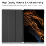 Кожен калъф със сгъващ се капак за Samsung Galaxy Tab S10 Ultra - тюркоазен - 0