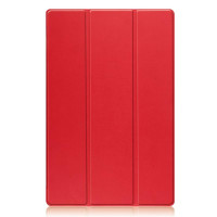 Кожен калъф със сгъващ се капак за Samsung Galaxy Tab S10 Ultra - червен