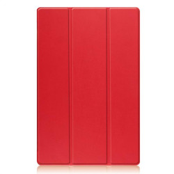 Кожен калъф със сгъващ се капак за Samsung Galaxy Tab S10 Ultra - червен