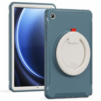Силиконов гръб с кръгла стойка за Samsung Galaxy Tab A9+/A11+ - стоманено син