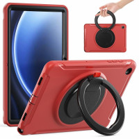 Силиконов гръб с кръгла стойка за Samsung Galaxy Tab A9+/A11+ - червен