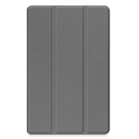 Кожен калъф със сгъващ се капак за Samsung Galaxy Tab A9+/A11+ - сив