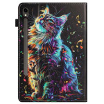 Кожен калъф за Samsung Galaxy Tab S9/S9 FE - с котка - 2 Кожен калъф за Samsung Galaxy Tab S9/S9 FE - с котка - 2