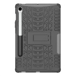 Двупластов гръб със стойка за Samsung Galaxy Tab S9 FE - черен - 1