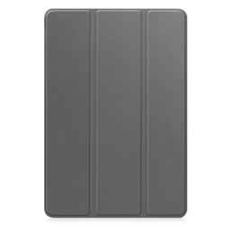 Кожен калъф със сгъващ се капак за Samsung Galaxy Tab S10 Lite / S10 FE / S9 FE - сив