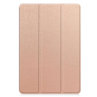 Кожен калъф със сгъващ се капак за Samsung Galaxy Tab S10 Lite / S10 FE / S9 FE - розово злато