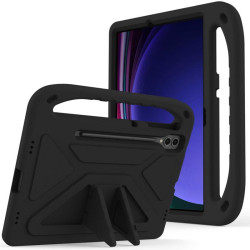 Силиконов гръб със стойка и дръжка за Samsung Galaxy Tab S9+ - черен