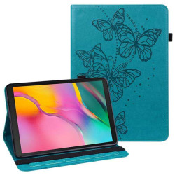 Кожен калъф с пеперуди за Samsung Galaxy Tab A7 10.4 (2020) - син